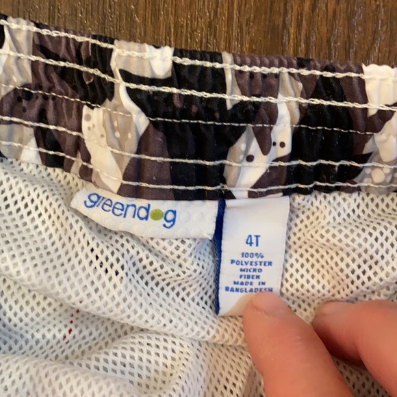 Boys Greendog brown SHARK SWIM TRUNKS SHORTS SZ 4T - Picture 3 of 5